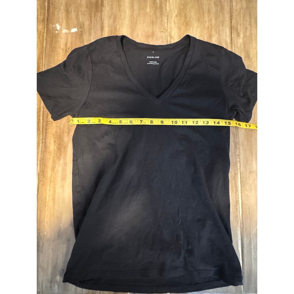 Everlane Womens‎ Organic Cotton V-Neck Basic Black Tee SIZE S - Picture 5 of 6